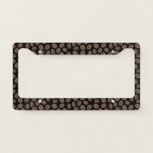 Coffee Beans Pattern   Coffee Lover's License Plate Frame