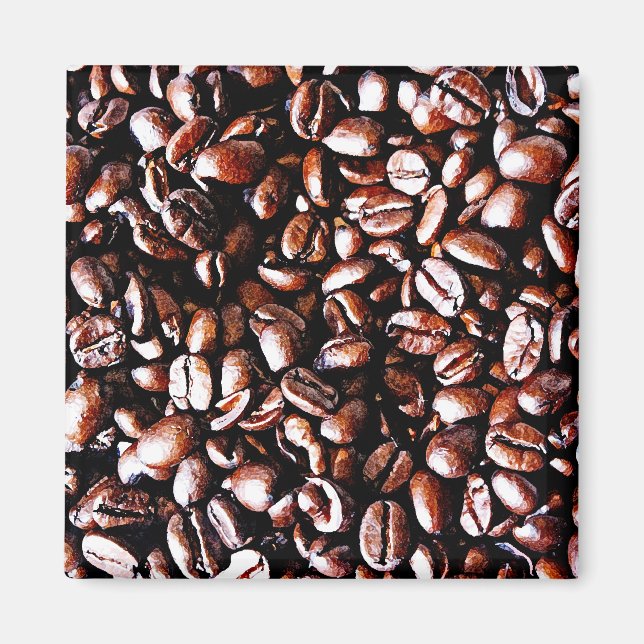 Coffee Beans Pattern - Dark Roast Magnet (Front)