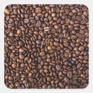 Coffee Beans Pattern Funny Coffee Lovers Square Sticker