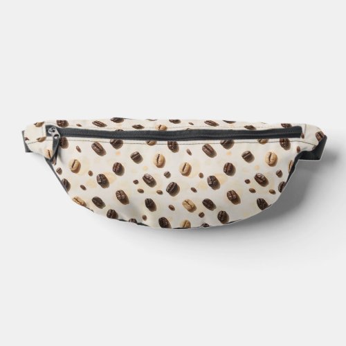 Coffee Beans Pattern on a Light Surface Fanny Pack