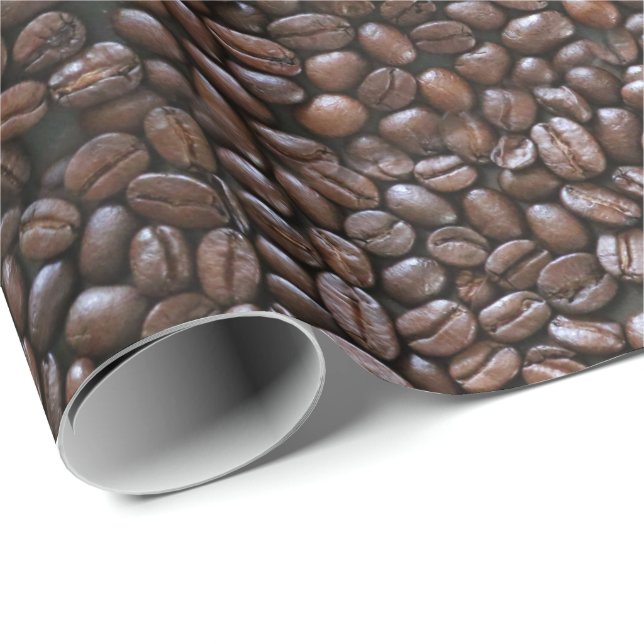 COFFEE BEANS PATTERN WRAPPING PAPER (Roll Corner)