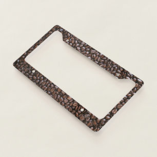 COFFEE BEANS PATTERNS LICENSE PLATE FRAME