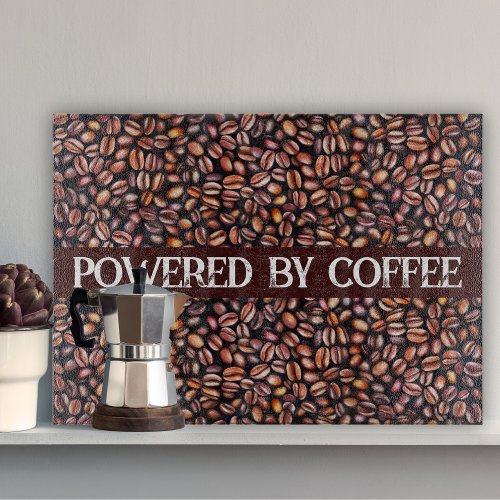   Coffee Beans Pencil Drawing Pattern Rustic Brown Cutting Board