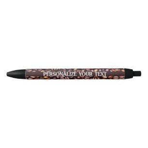 Coffee Beans Pencil Drawing Pattern Rustic Brown Pen