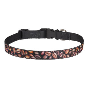   Coffee Beans Pencil Drawing Pattern Rustic Brown Pet Collar