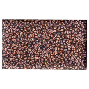 Coffee Beans Pencil Drawing Pattern Rustic Brown Place Card Holder