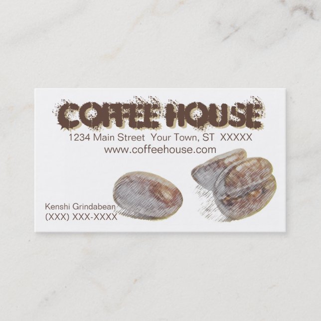 "coffee beans" personalizable business card (Front)