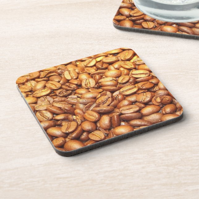 Coffee Beans Photograph Beverage Coaster (Left Side)