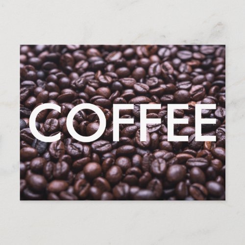 Coffee Beans Photograph Custom Cafe Shop Marketing Postcard