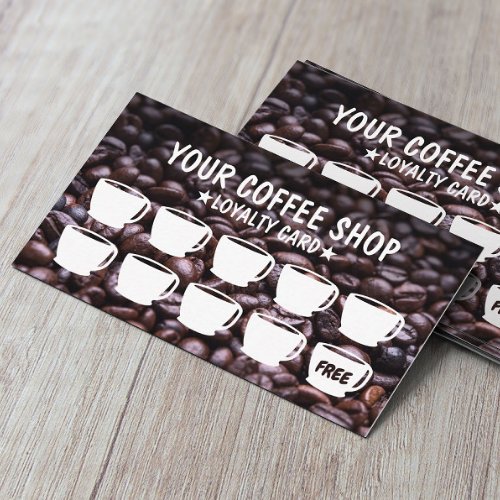 Coffee Beans Photography Coffee Loyalty Cards