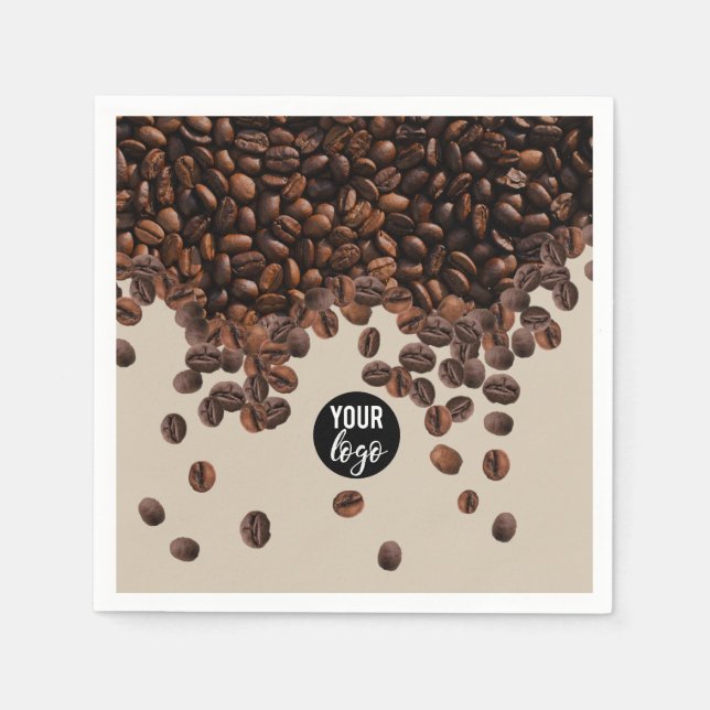 Coffee Beans Professional Business Logo Napkins (Front)
