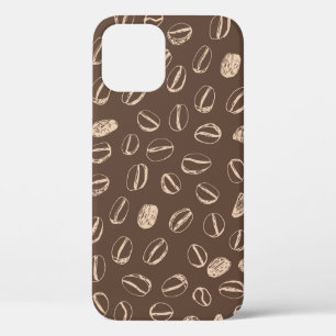 Coffee beans restaurant hand drawn cartoon doodle iPhone 12 case