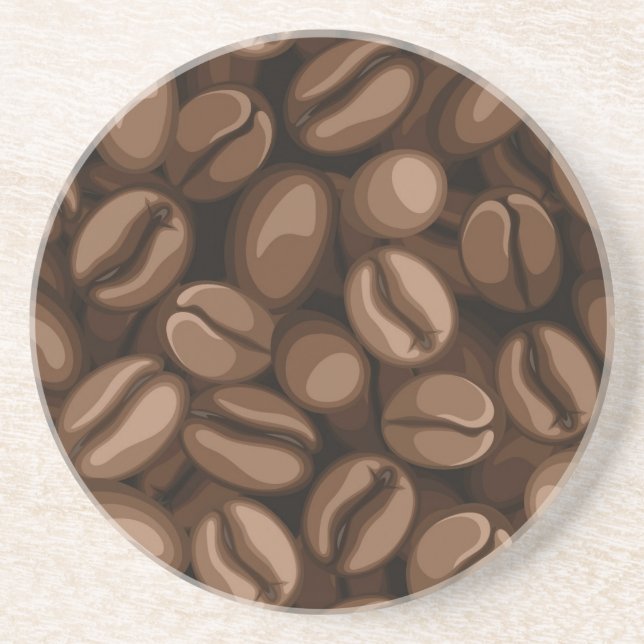 Coffee beans sandstone coaster (Front)