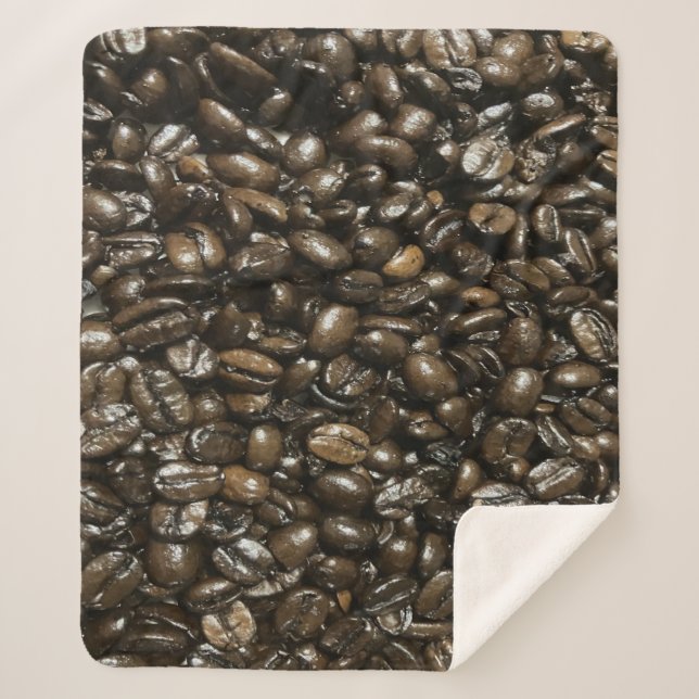 Coffee Beans Sherpa Blanket (Front)