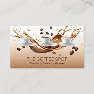 Coffee Beans Splash Cup of Java Business Card