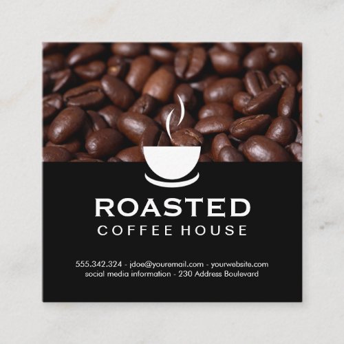 Coffee Beans Square Business Card