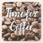 Coffee Beans  Square Paper Coaster at Zazzle