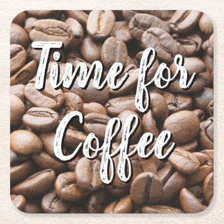 Coffee Beans  Square Paper Coaster