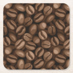 Coffee beans square paper coaster