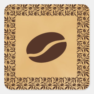 Coffee Beans Square Sticker