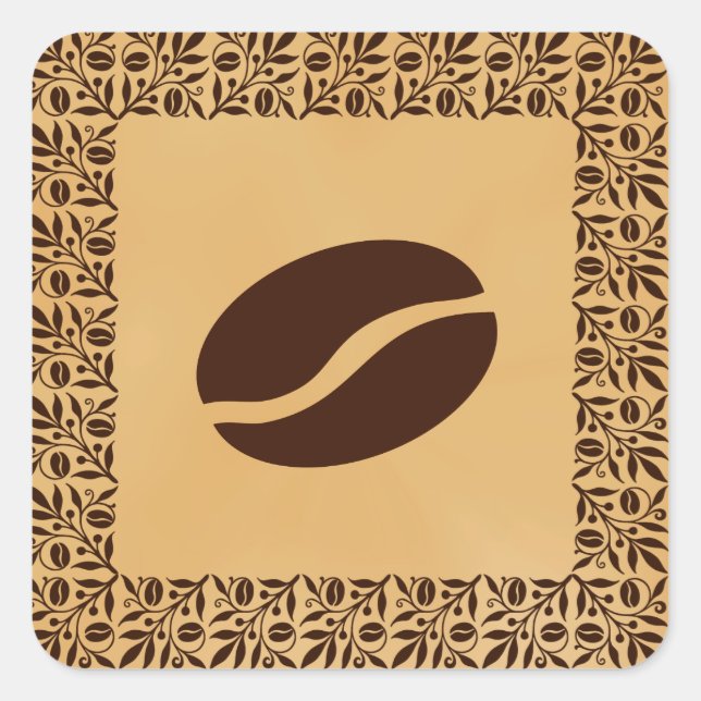 Coffee Beans Square Sticker (Front)