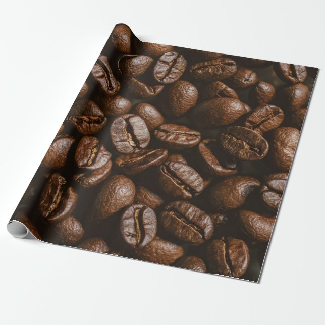 Coffee beans texture pattern wrapping paper (Unrolled)
