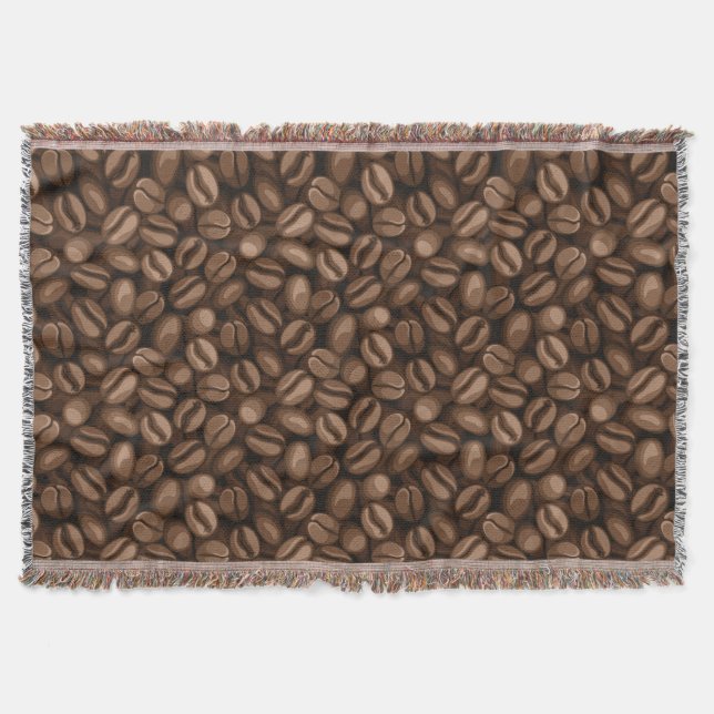 Coffee beans throw blanket (Front)