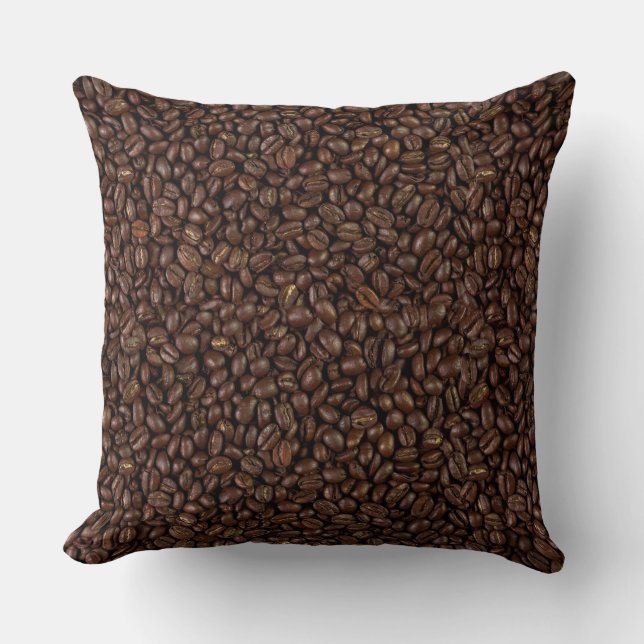 Coffee Beans Throw Pillow (Front)