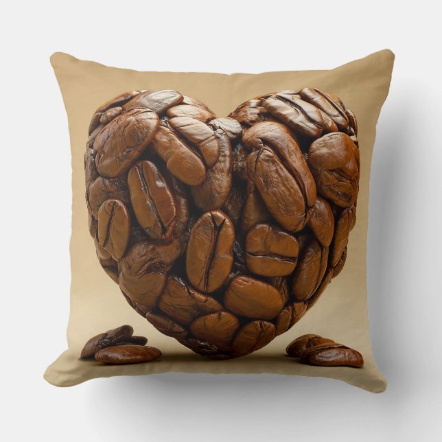 Coffee beans throw pillow (Front)