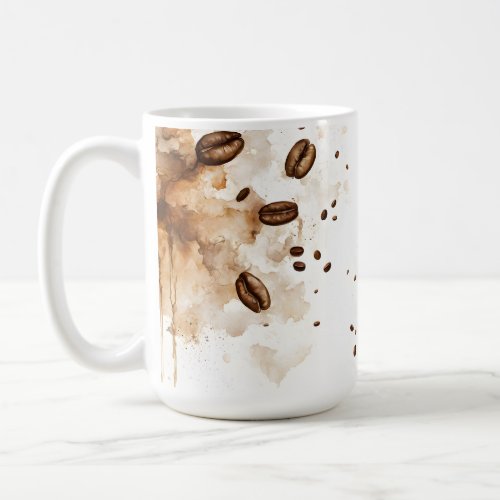 Coffee beans watercolor _ Coffee Addicts Coffee Mug