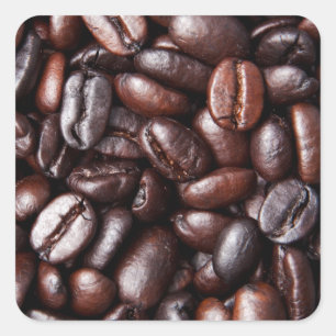 Coffee Beans - whole light and dark roasted Square Sticker