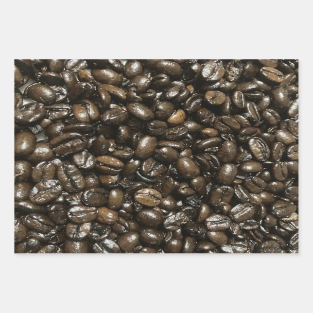 Coffee Beans Wrapping Paper Sheets (Front)