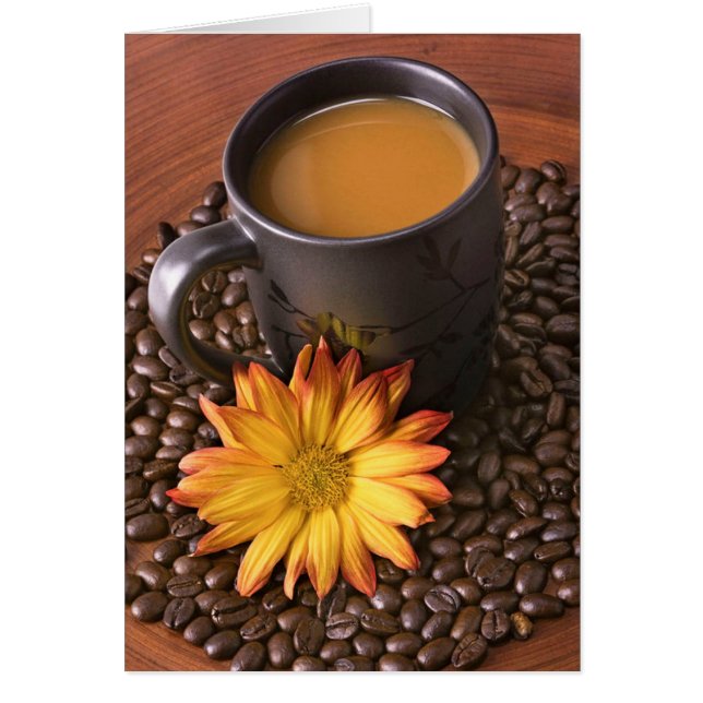 Coffee Beans & Yellow Daisy Cards (Front)