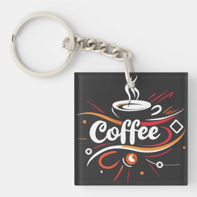 Coffee | black  keychain (Front)