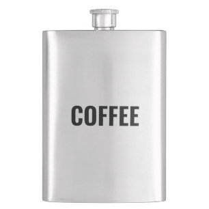 "Coffee" black letters stainless steel Flask