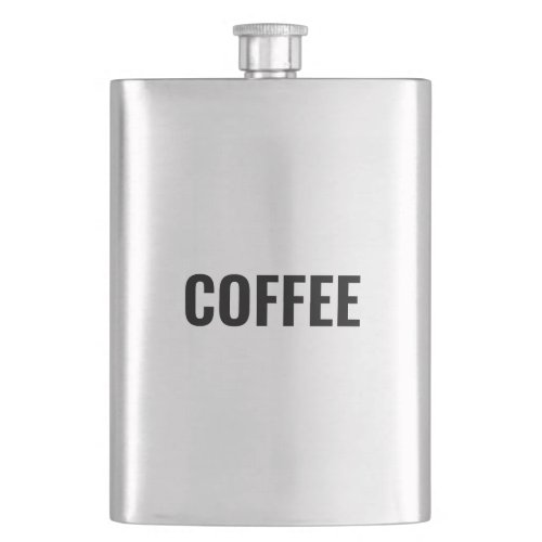 Coffee black letters stainless steel Flask