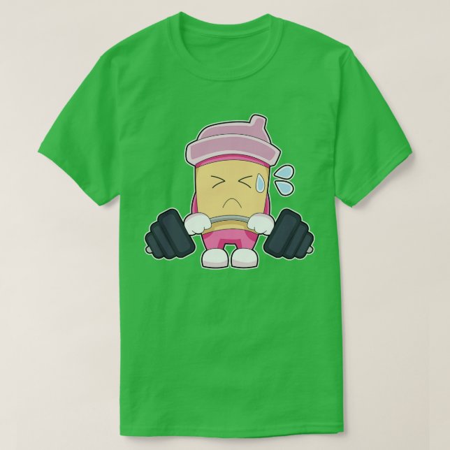 Coffee Bodybuilding Barbell T-Shirt (Design Front)