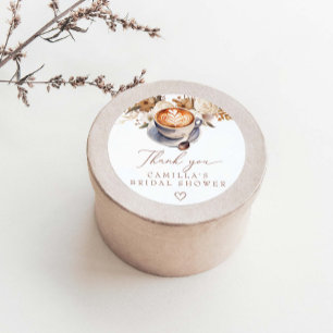 Coffee Boho  Bridal Shower Classic Round Sticker