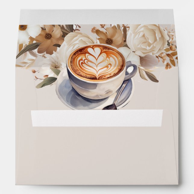 Coffee Boho Floral Bridal Shower Envelope (Back (Bottom))
