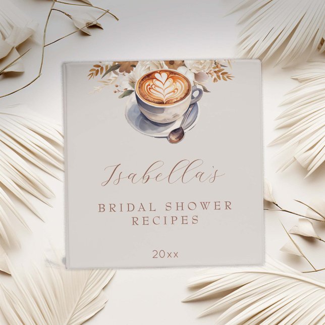 Coffee Boho Floral Bridal Shower Recipe  3 Ring Binder (Creator Uploaded)
