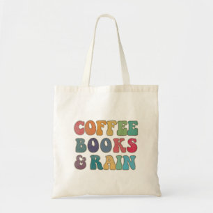 Coffee Books and Rain Tote Bag