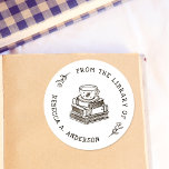 Coffee & Books Boho Personal Library Bookplate<br><div class="desc">Introducing our charming Coffee & Books Boho Personal Library Bookplate, designed to add a touch of cozy elegance to your personal library. This beautifully crafted bookplate features a delightful hand-drawn illustration of a tea or coffee cup resting atop a stack of beloved books—complete with a coaster to protect your precious...</div>