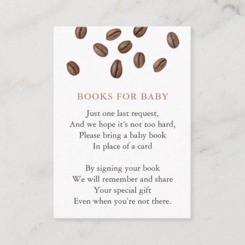 Coffee Books For Babys Library Modern Baby Shower Enclosure Card