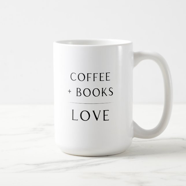 Coffee + Books + Love Mug (Right)