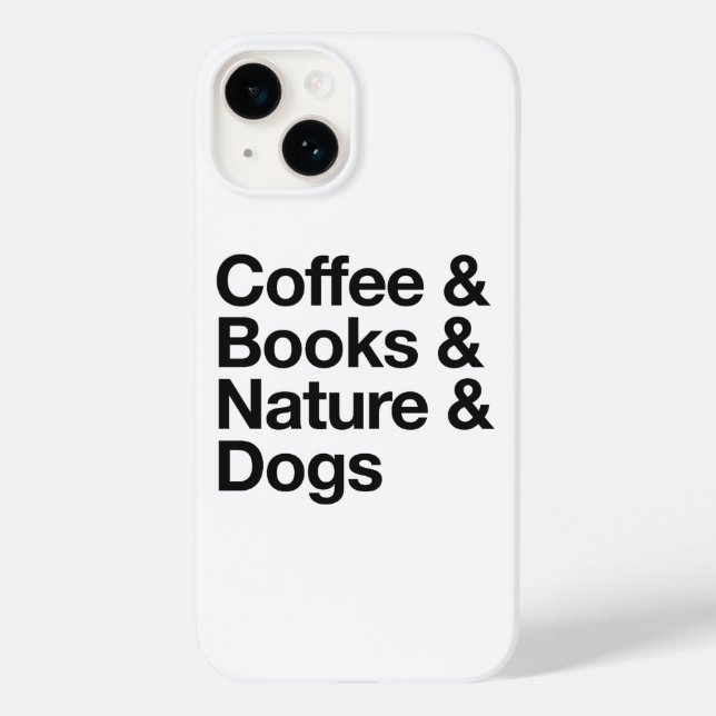 Coffee & Books & Nature & Dogs Phone Case (Black) (Back)