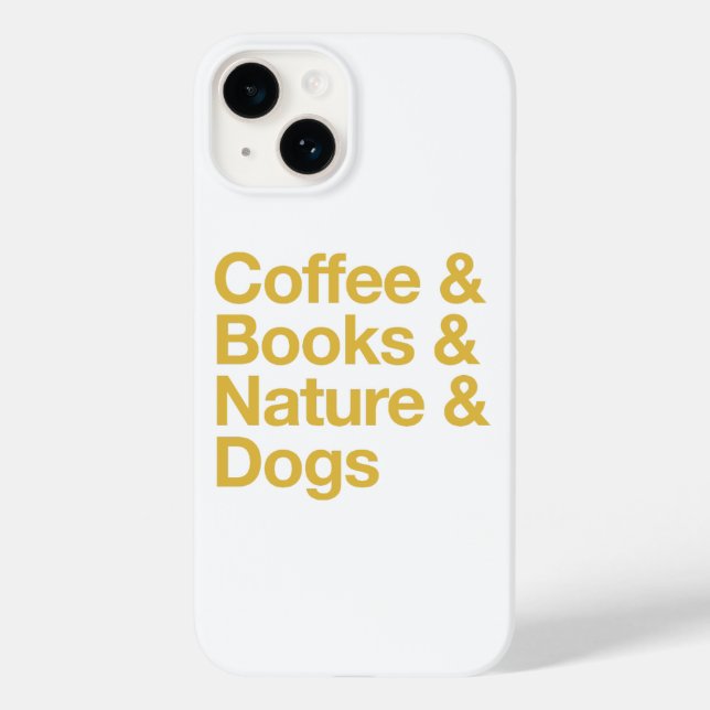Coffee & Books & Nature & Dogs Phone Case (Yellow) (Back)