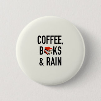 Coffee, Books & Rain Pinback Button