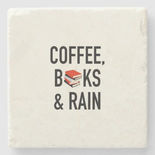 Coffee Books  Rain Stone Coaster