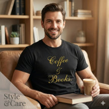 Coffee & Books Text Black Men's
