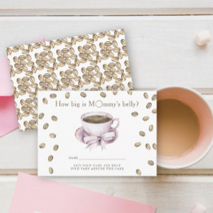Coffee Bow Baby shower How big is mommy's belly  Enclosure Card